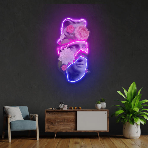 Apollo Flower Head Neon Acrylic Artwork - Custom Neon Signs | LED Neon Signs | Zanvis Neon®