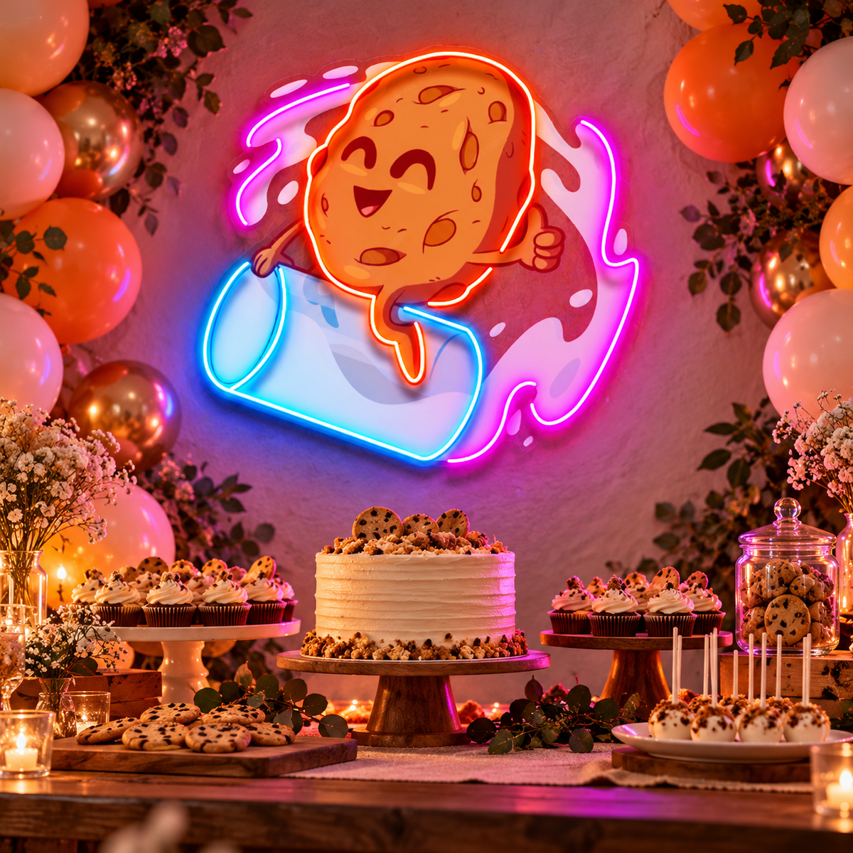 Cookie Riding a Glass LED Neon Sign Light Pop Art