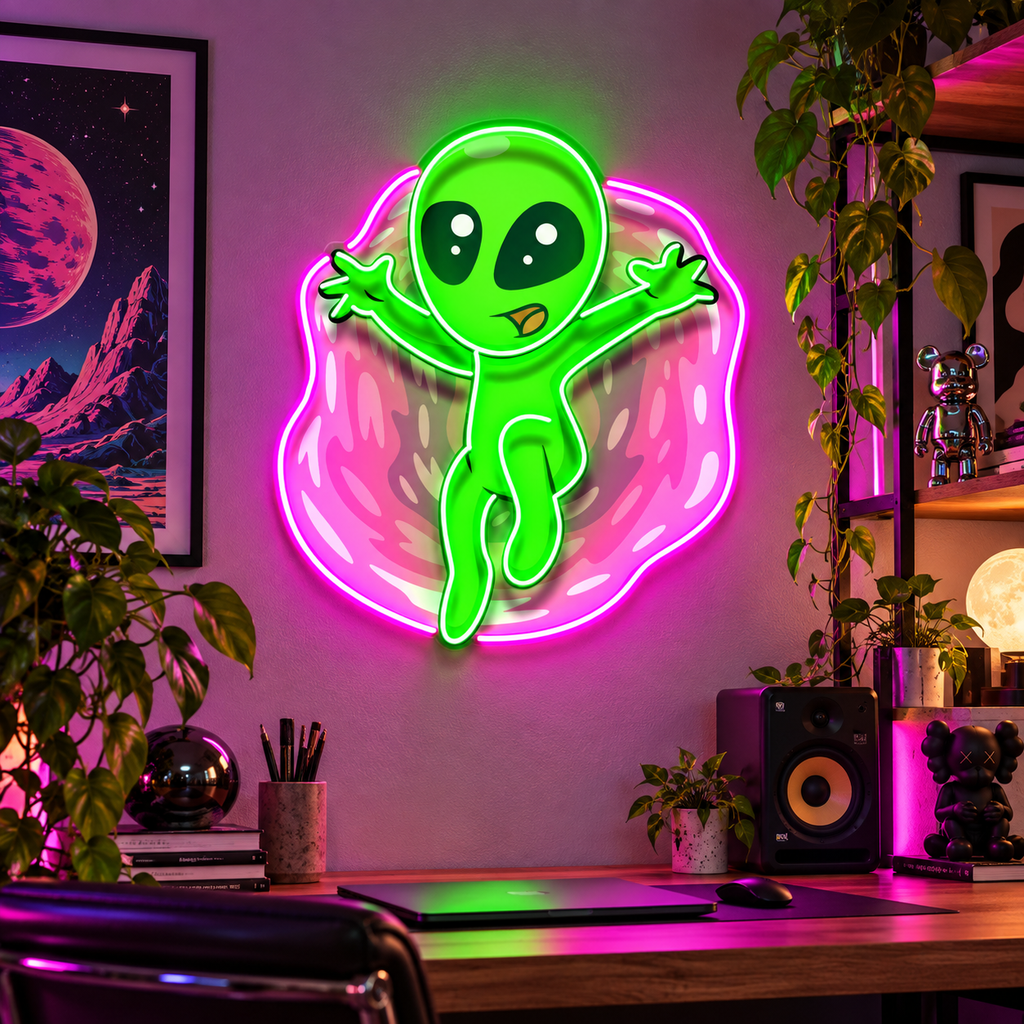 Funny Alien LED Neon Sign Light Pop Art