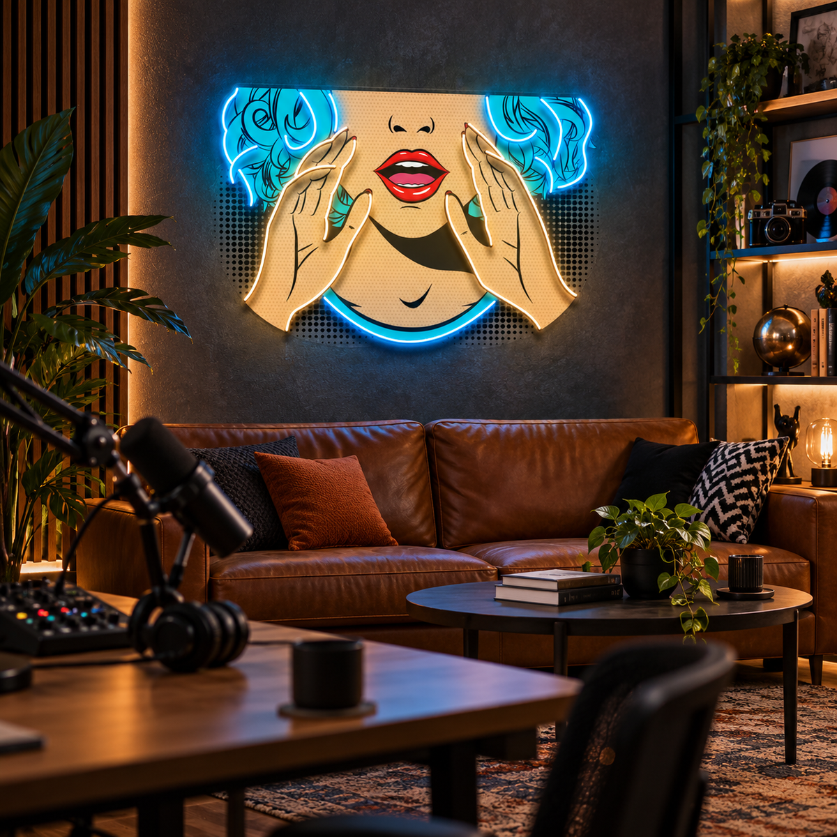 Comic Book Girl LED Neon Sign Light Pop Art