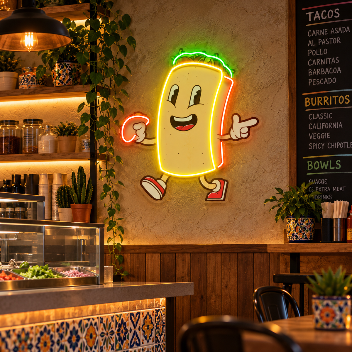 Cool Burrito LED Neon Sign Light Pop Art