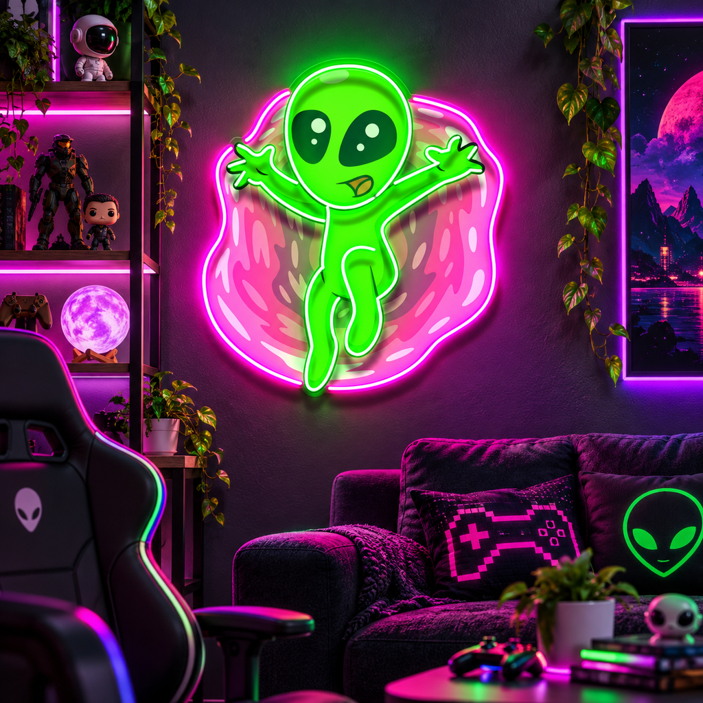 Funny Alien LED Neon Sign Light Pop Art