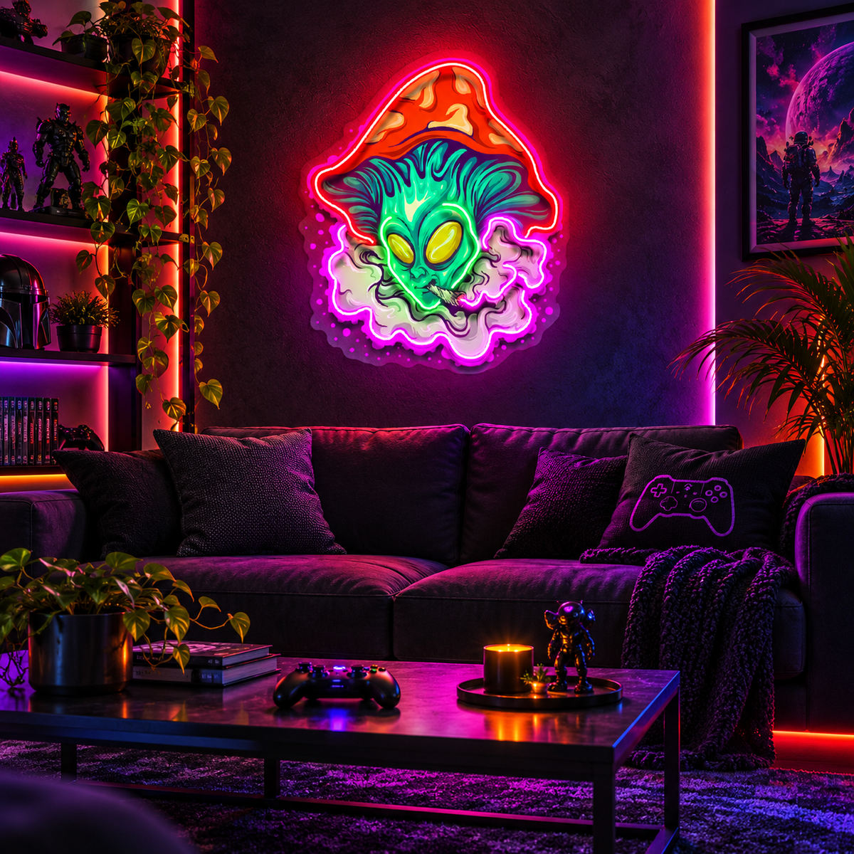 Alien Puff Mushroom LED Neon Sign Light Pop Art