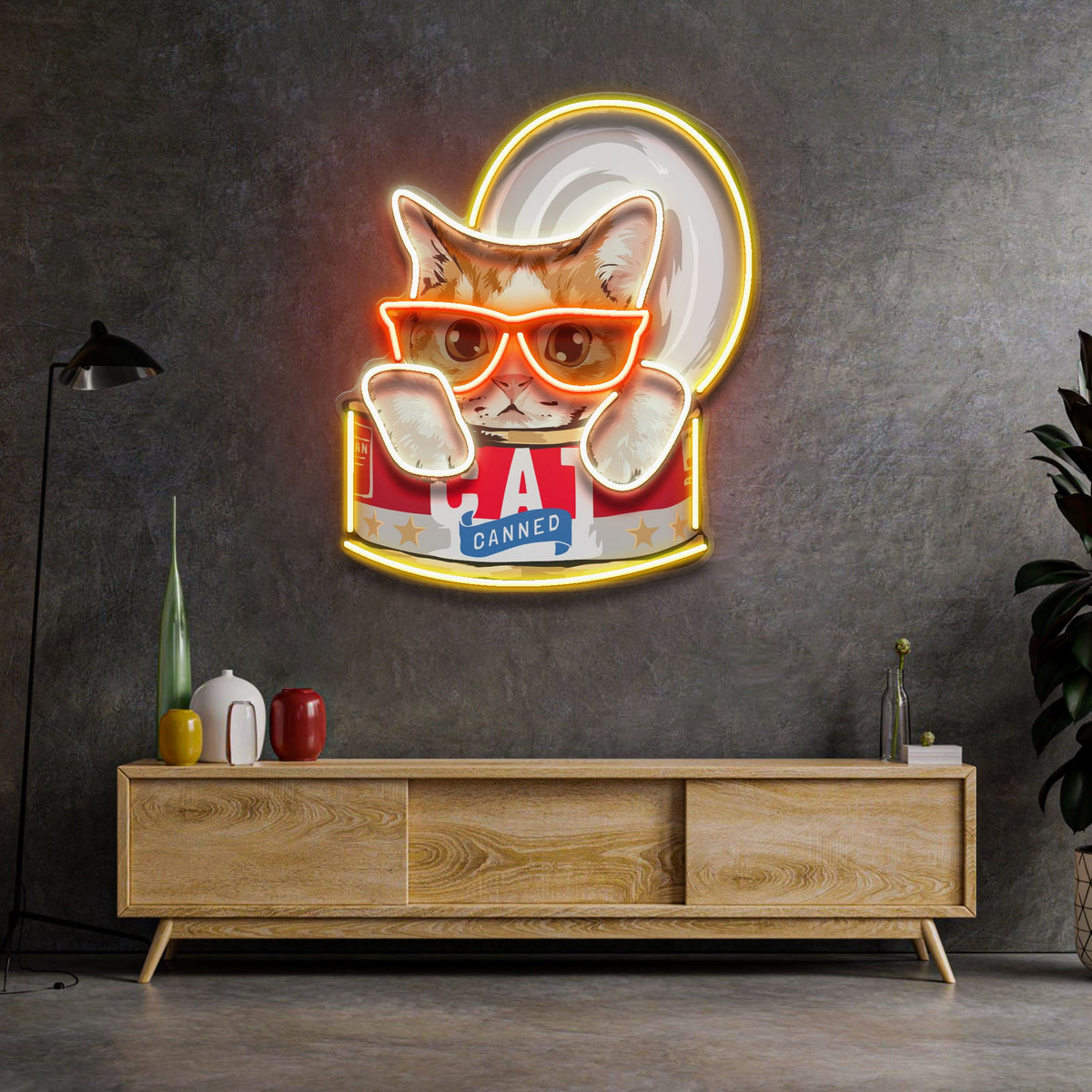 Cat Food LED Neon Sign Light Pop Art