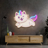 Cat Unicorn Flying LED Neon Sign Light Pop Art