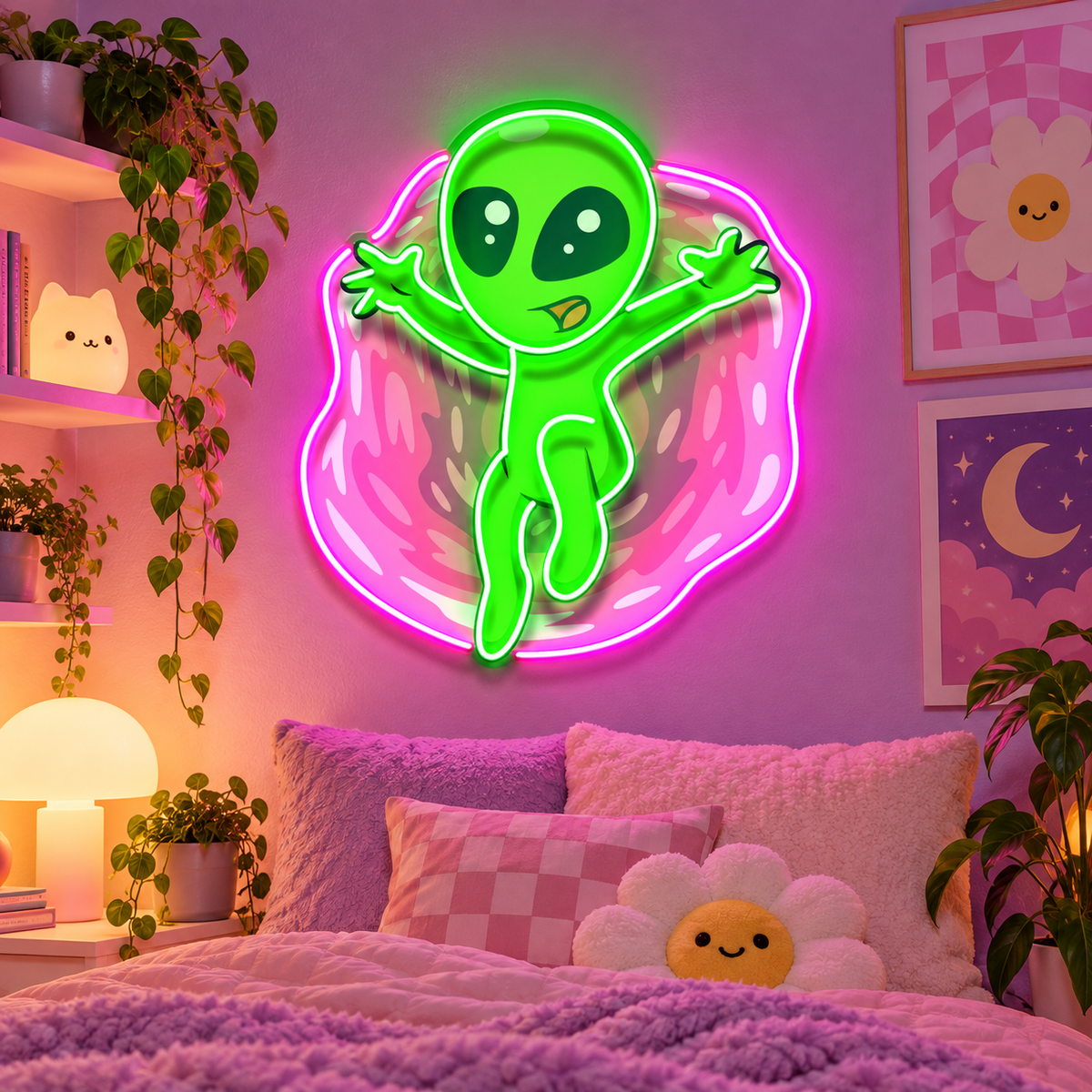 Funny Alien LED Neon Sign Light Pop Art