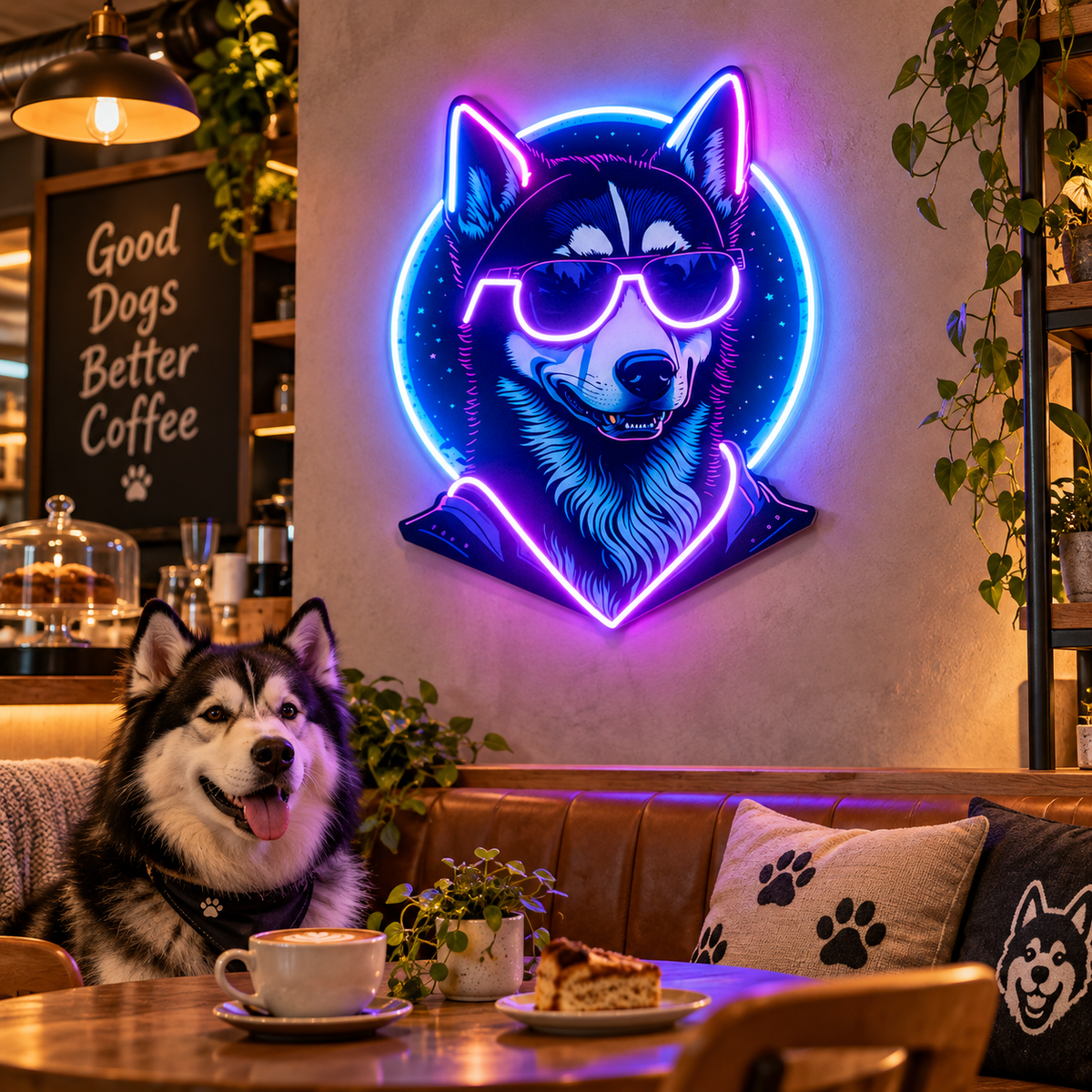 Cool Husky LED Neon Sign Light Pop Art – Dog Lover Wall Decor
