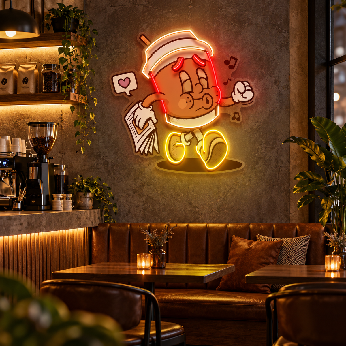 Coffee Cup Retro LED Neon Sign Light Pop Art