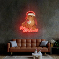 Christmas Rabbit LED Neon Sign Light Pop Art