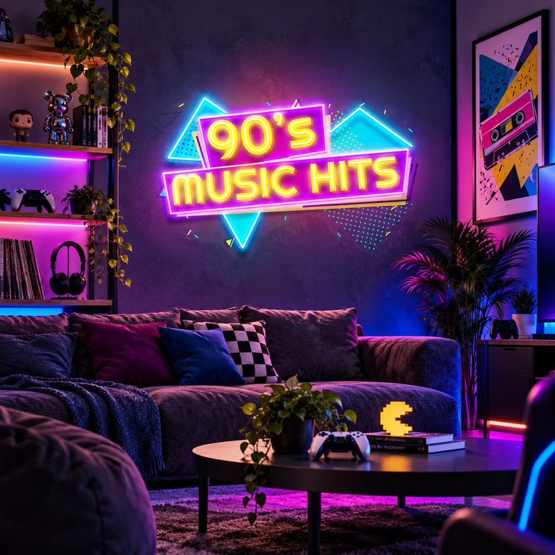90’s Music Hits LED Neon Acrylic Artwork