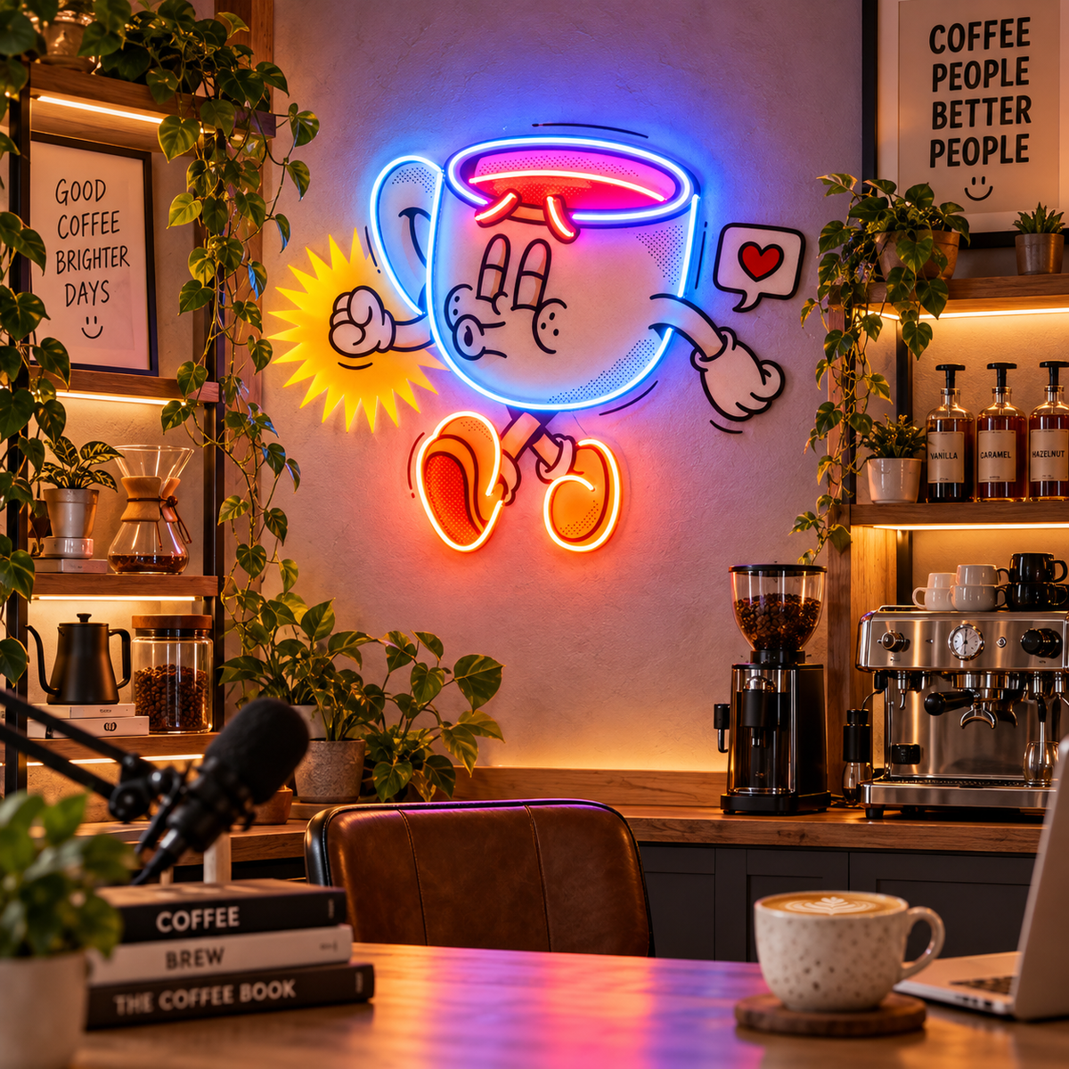 Coffee Cup Cute Trendy Retro LED Neon Sign Light Pop Art
