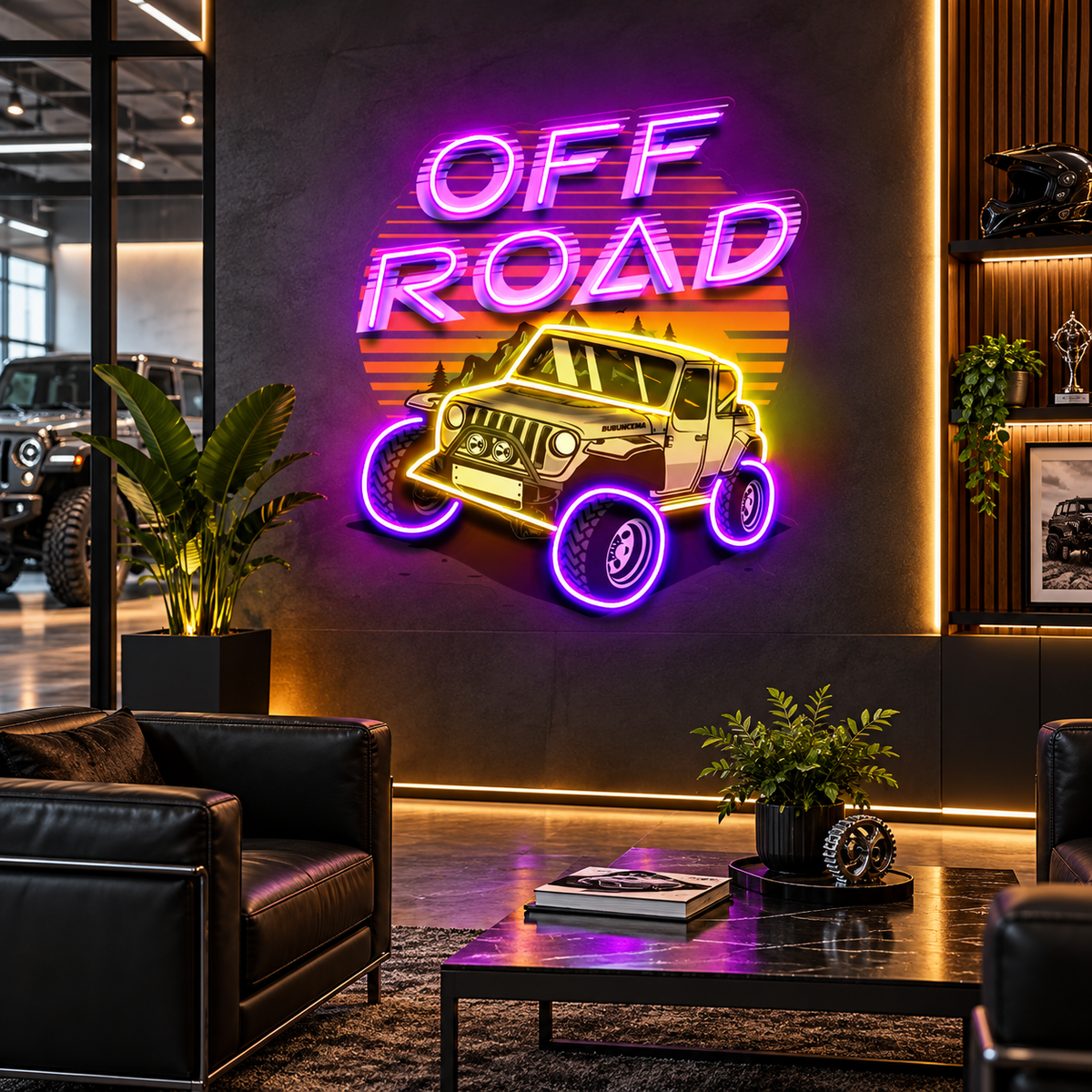 4x4 Adventure Neon Acrylic Artwork