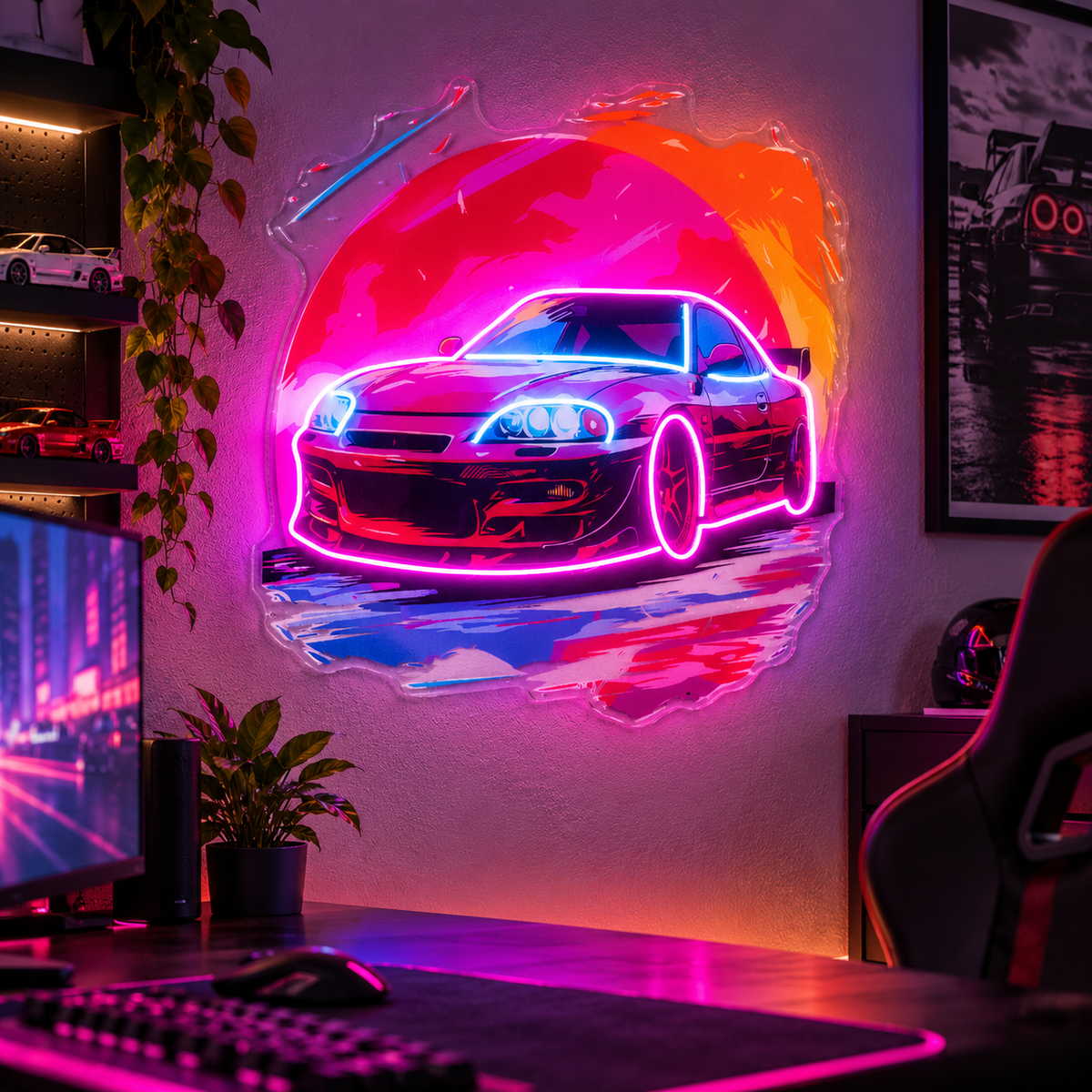 Colorful Car LED Neon Sign Light Pop Art