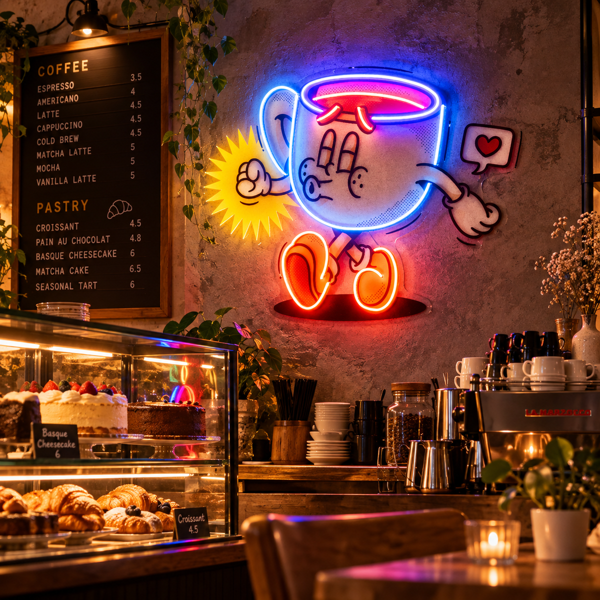 Coffee Cup Cute Trendy Retro LED Neon Sign Light Pop Art