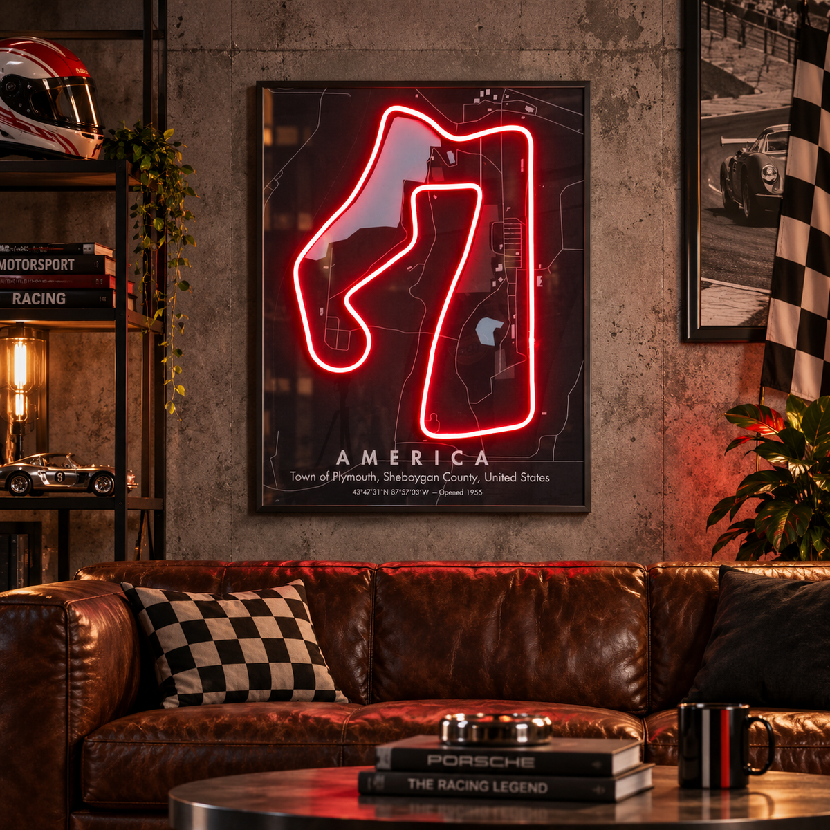 Race Track Map LED Neon Sign Light Pop Art