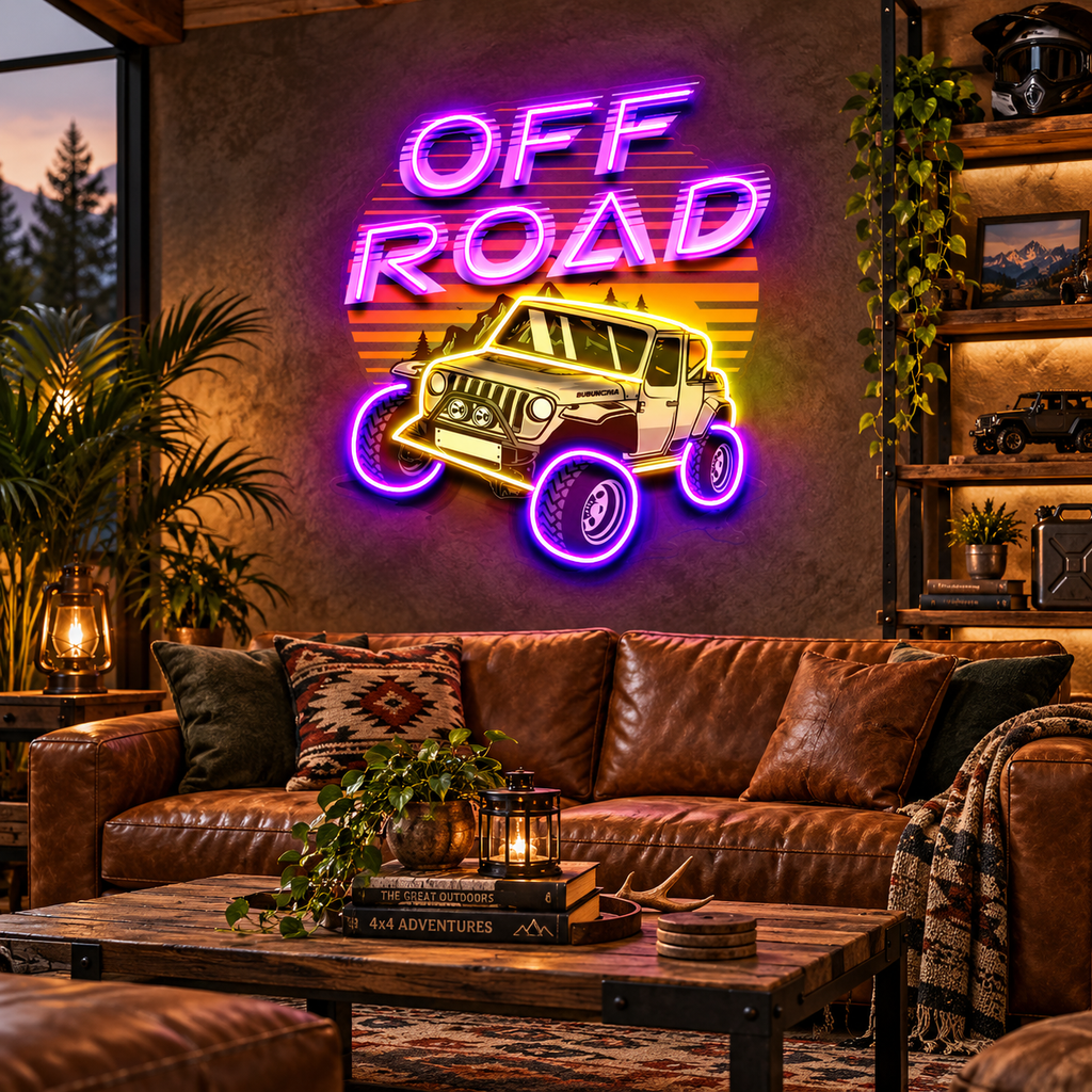 4x4 Adventure Neon Acrylic Artwork