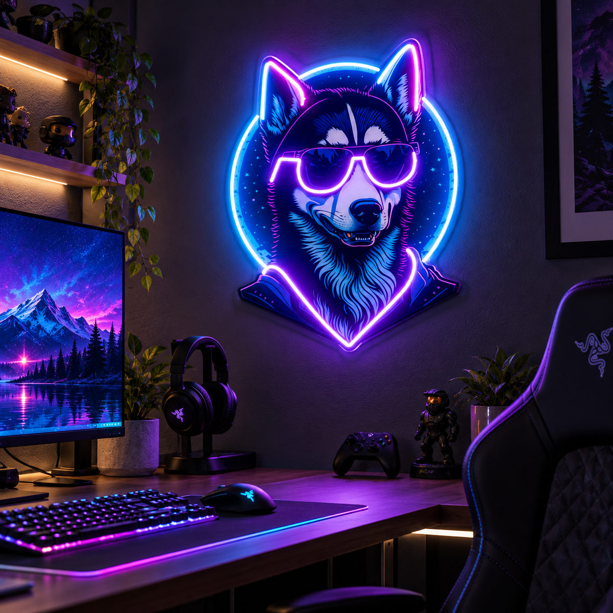 Cool Husky LED Neon Sign Light Pop Art – Dog Lover Wall Decor