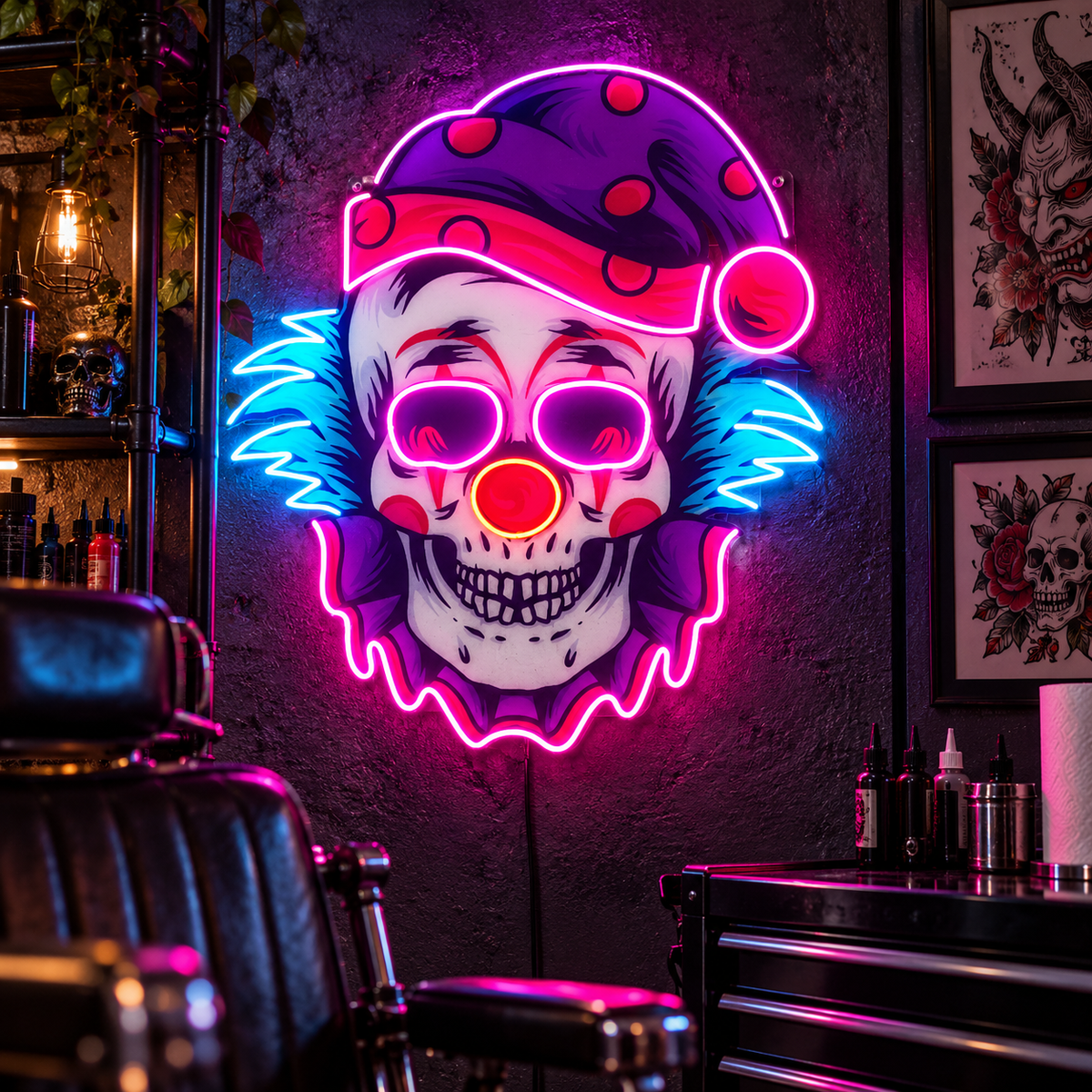 Clown Skull LED Neon Sign Light Pop Art