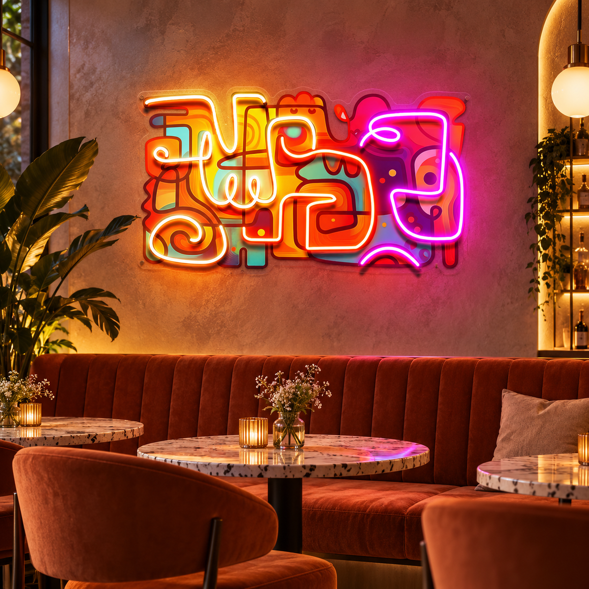 Colorful Scribble Abstract Art LED Neon Sign Light Pop Art