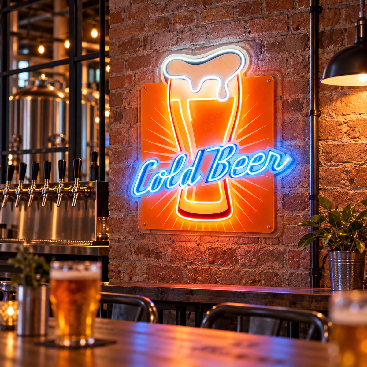 Cold Beer Led Neon Acrylic Artwork